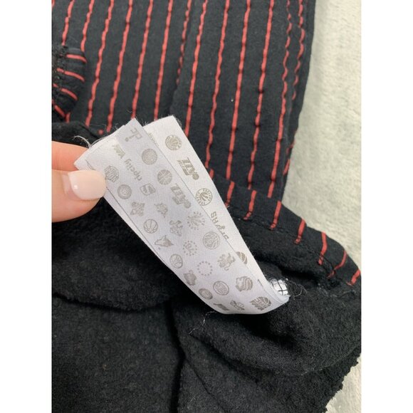 Atlanta Hawks Shirt Mens Large Black Red Stripe Button Up Hoodie NBA Fans Script - Picture 9 of 10